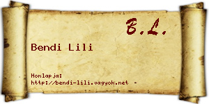 Bendi Lili névjegykártya