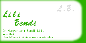 lili bendi business card